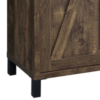 42 Inch Bar Cabinet with Single Sliding Door, Two Open Shelves, Black  - BM302492