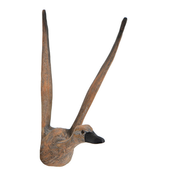Set of 3 Flying Geese Wall Decorations, Pine Wood, Rustic Weathered Brown - BM302563