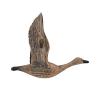 Set of 3 Flying Geese Wall Decorations, Pine Wood, Rustic Weathered Brown - BM302563