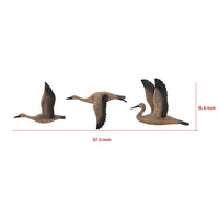 Set of 3 Flying Geese Wall Decorations, Pine Wood, Rustic Weathered Brown - BM302563