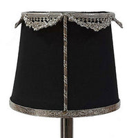 14 Inch Table Lamp, Metal Trimmed Shade, Nickel Finish, Eiffel Tower Base - BM302633