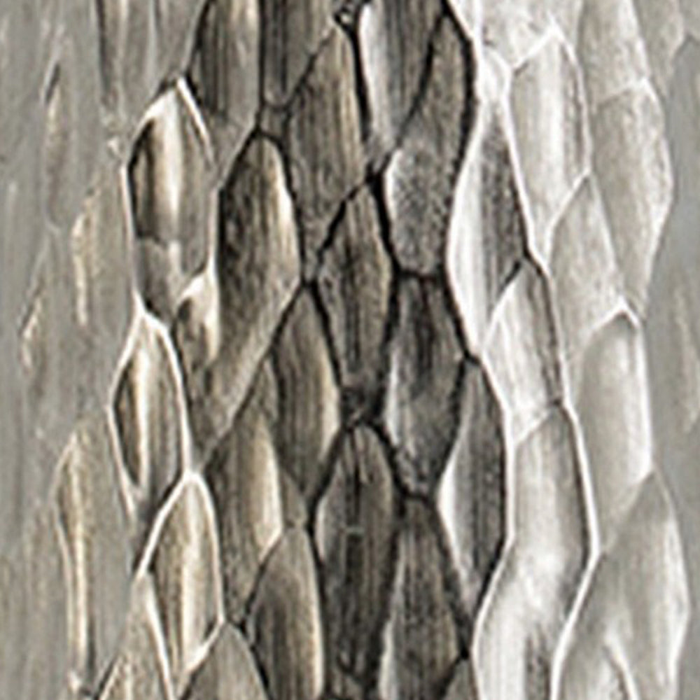 23 Inch Tall Oblong Vase, Diamond Textured, Tapered, Aluminum, Silver - BM302673
