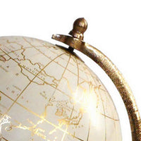15 Inch Modern Accent Globe, Smooth Turning, White With Gold Aluminum Stand - BM302695