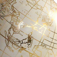 15 Inch Modern Accent Globe, Smooth Turning, White With Gold Aluminum Stand - BM302695