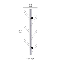 34 Inch Wall Mounted Coat and Hat Rack with 8 Hooks, Silver Metal Frame - BM302943