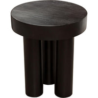 16 Inch Modern End Table, Thick Sturdy Surface, Tripod Legs, Black Wood - BM303181