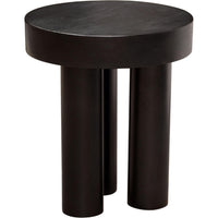 16 Inch Modern End Table, Thick Sturdy Surface, Tripod Legs, Black Wood - BM303181