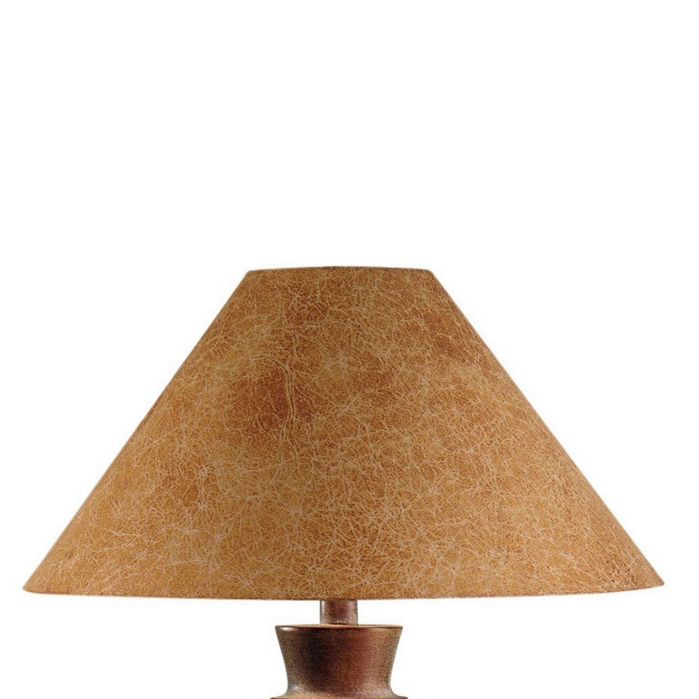 Siya 62 Inch Elongated Floor Lamp, Extra Tall, Deer Carvings, Brown, Black - BM304984
