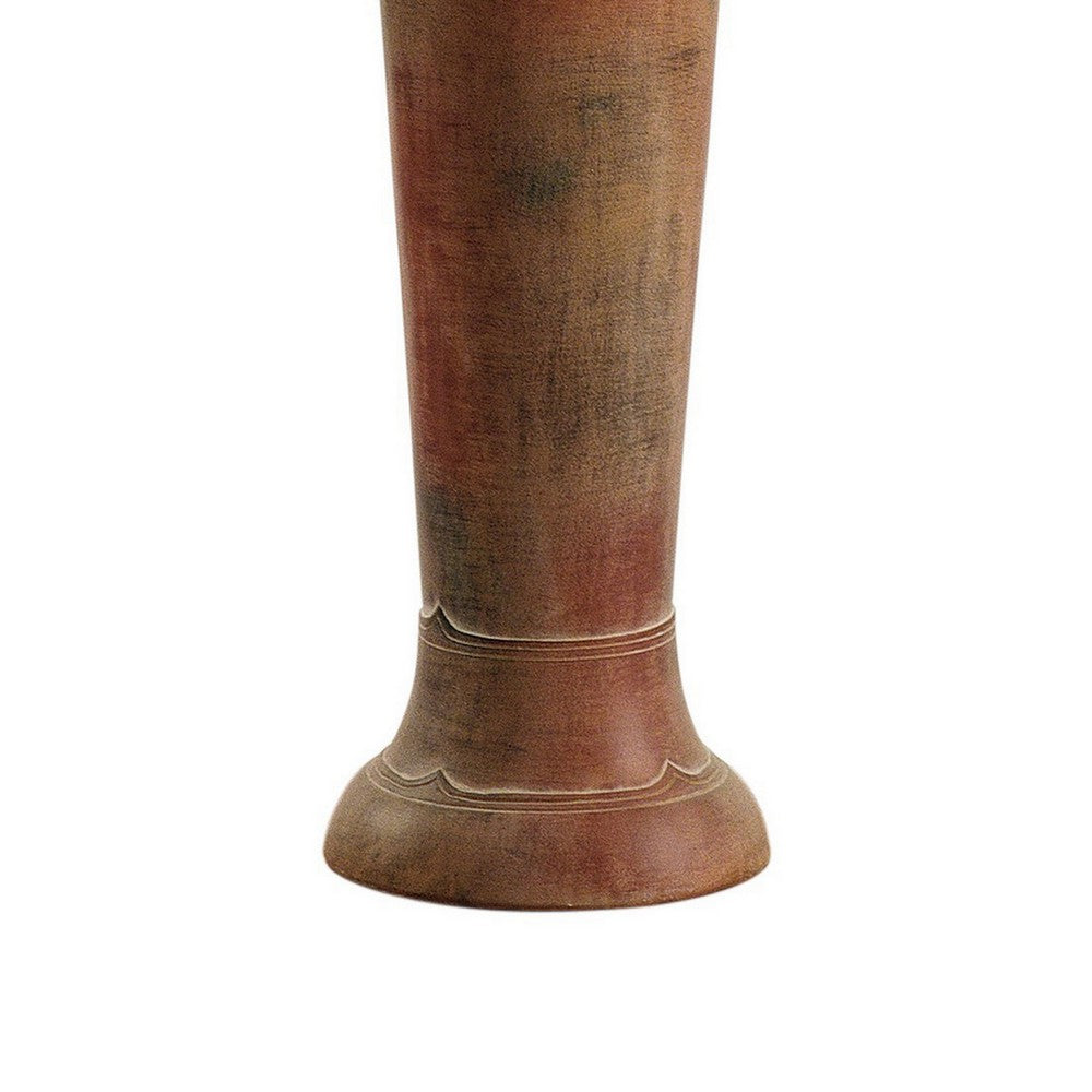 Siya 62 Inch Elongated Floor Lamp, Extra Tall, Deer Carvings, Brown, Black - BM304984