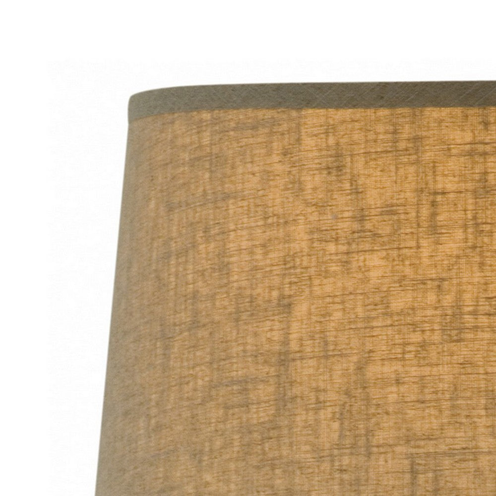 33 Inch Hydrocal Table Lamp, Brown Drum Shade, Textured Urn Shaped Base - BM305590