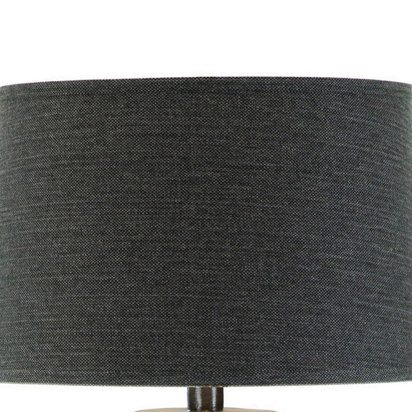 Riza 30 Inch Table Lamp, Curved Vase Shape, Dual Tone Gray, Drum Shade - BM306579