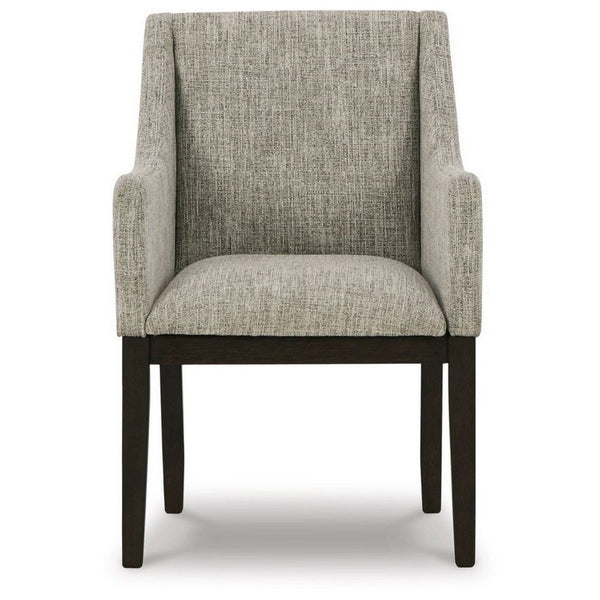 Sonn 24 Inch Dining Armchair, Set of 2, Padded Beige Upholstery, Brown Legs - BM306621