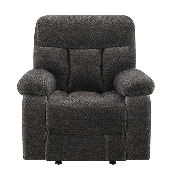 Charl 41 Inch Powered Recliner Armchair, Plush Tufted Backrests, Dark Gray - BM306728