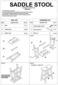 Wooden Frame Saddle Seat Counter Height Stool with Angled Legs, Brown - BM61441