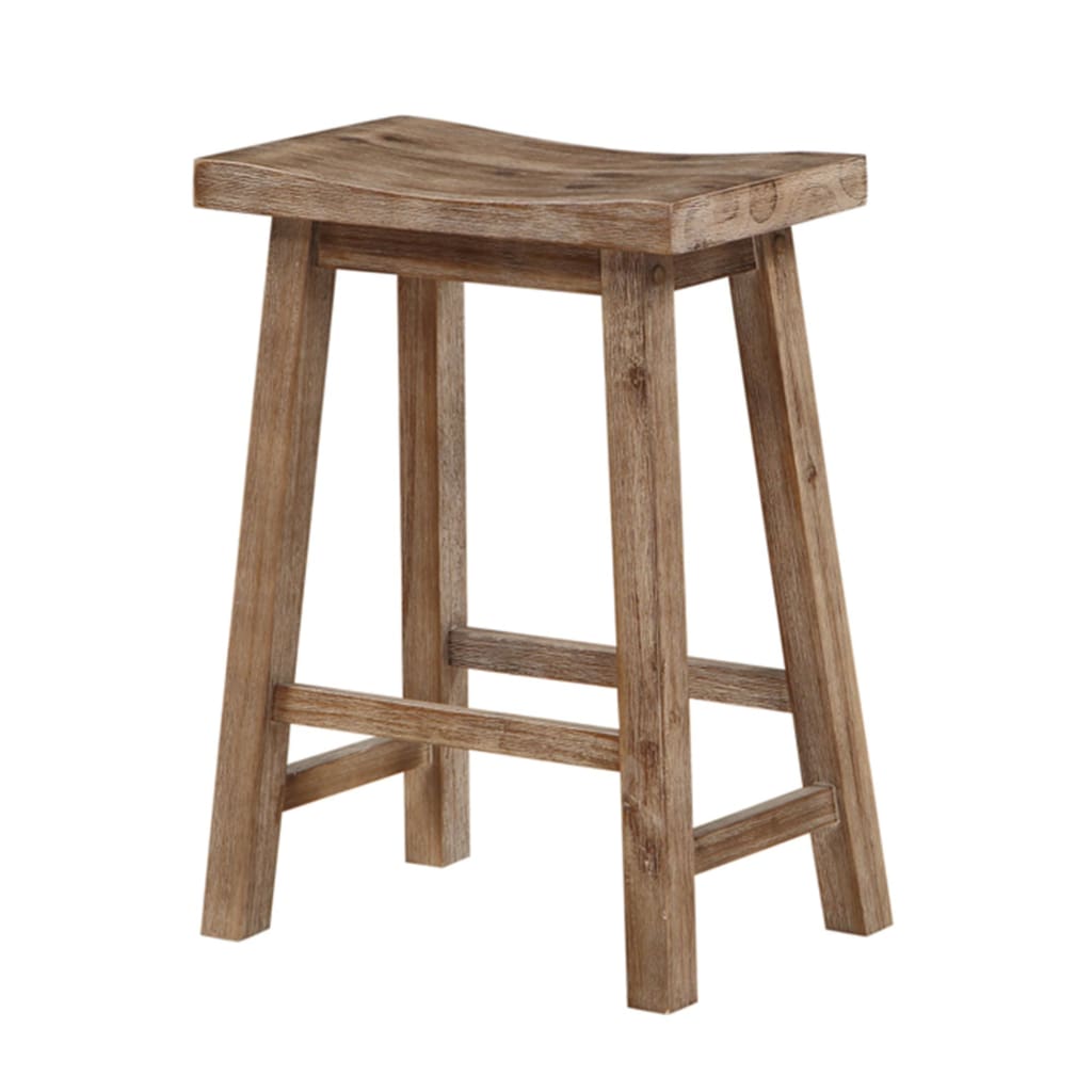 Wooden Frame Saddle Seat Counter Height Stool with Angled Legs, Brown - BM61441