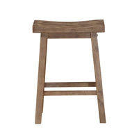 Wooden Frame Saddle Seat Counter Height Stool with Angled Legs, Brown - BM61441