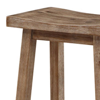 Wooden Frame Saddle Seat Counter Height Stool with Angled Legs, Brown - BM61441
