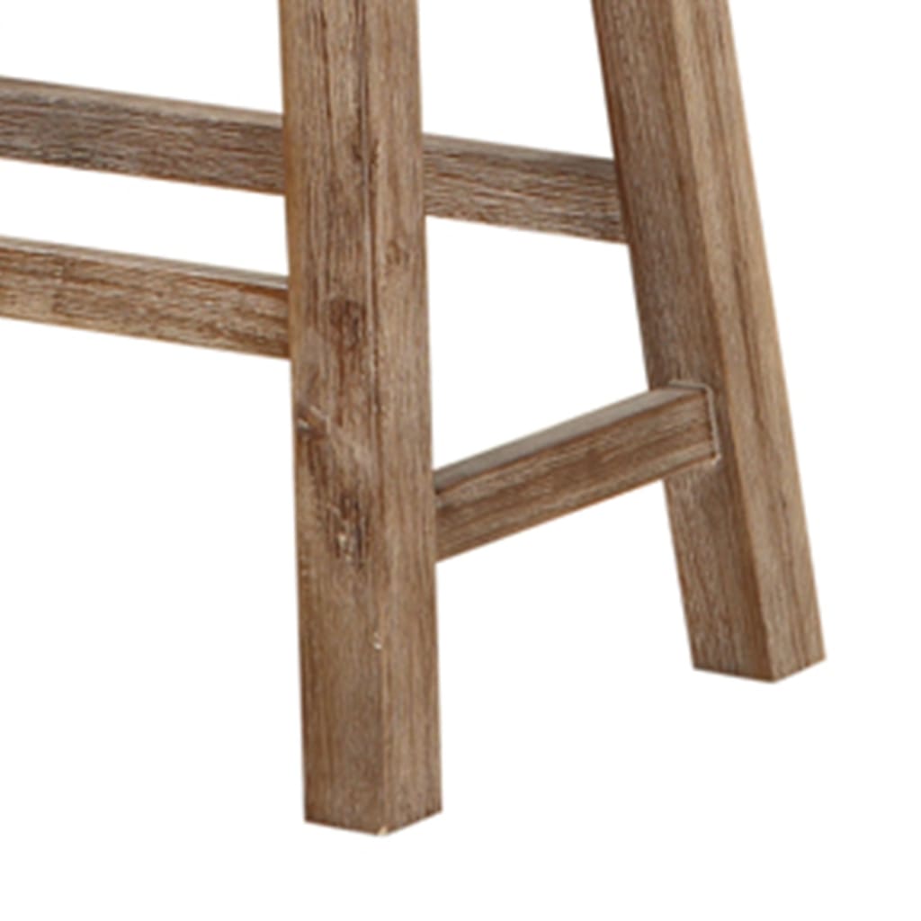 Wooden Frame Saddle Seat Counter Height Stool with Angled Legs, Brown - BM61441