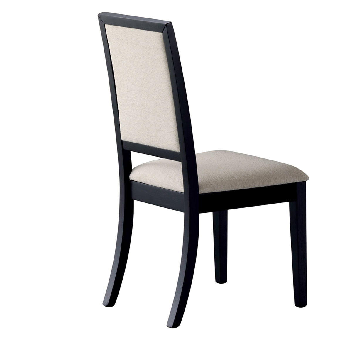 BM69003 Wooden Dining Side Chair With Cream Upholstered seat And Back, Black, Set of 2