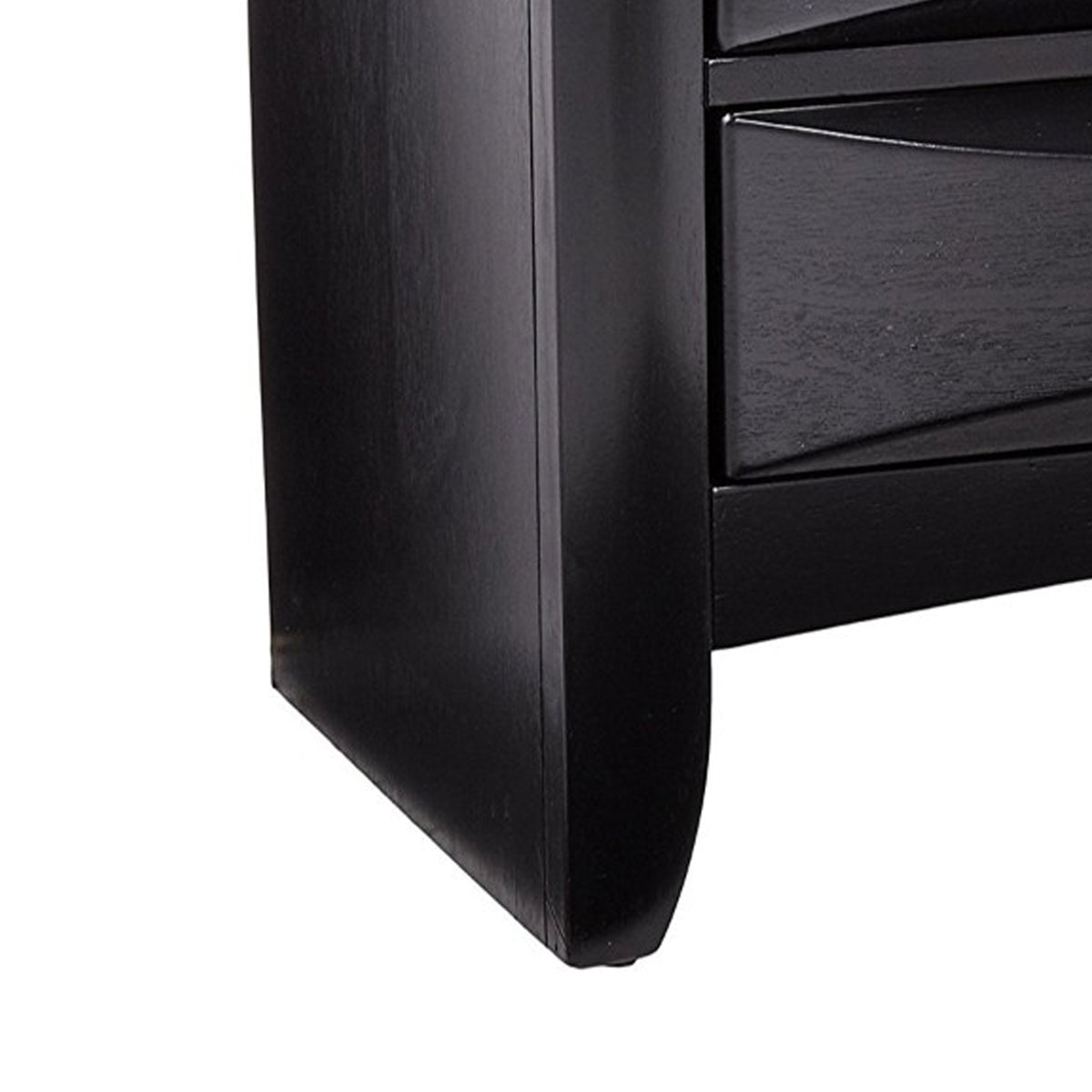 BM69441 Wooden 2 Drawer Nightstand with tray, Black