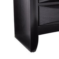 BM69441 Wooden 2 Drawer Nightstand with tray, Black