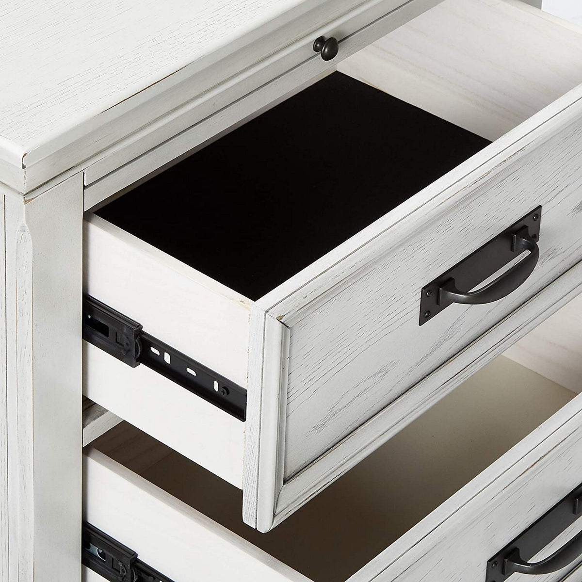 Wooden Nightstand with 2 Drawers & 1 Pull Out Tray, White - BM182751