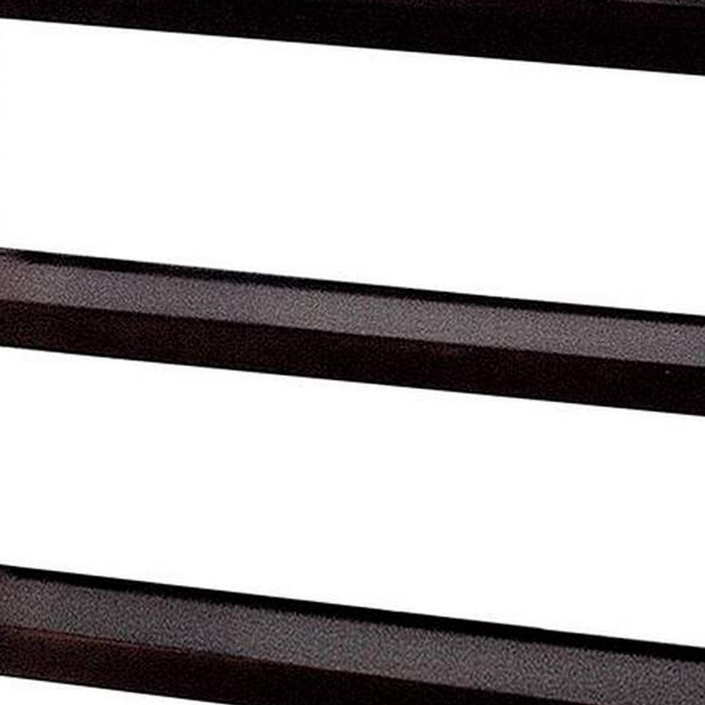 Transitional Wooden Sofa Table With "X" Side Design & Two Shelves, Dark Brown