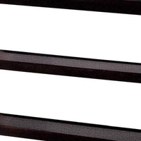 Transitional Wooden Sofa Table With "X" Side Design & Two Shelves, Dark Brown