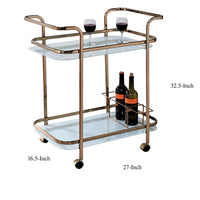 Tiana Contemporary Serving Cart In Champagne Finish - BM123225
