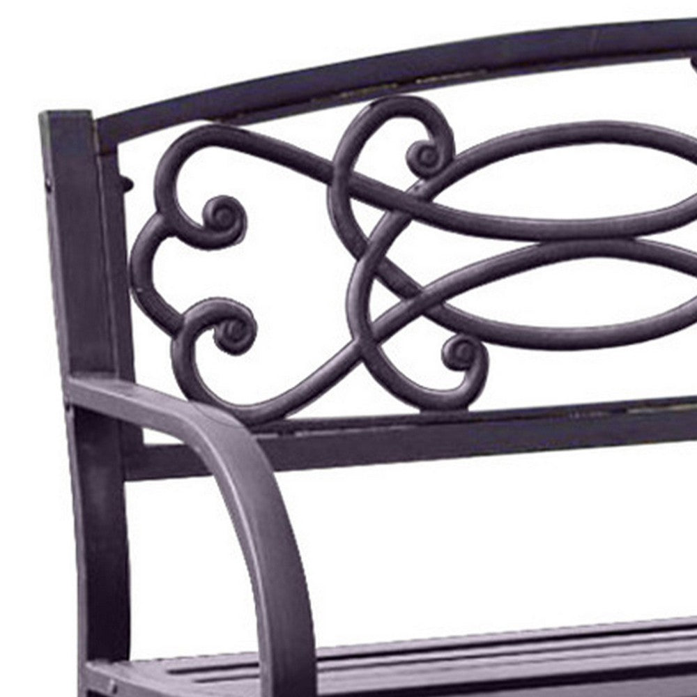 BM123010 Potter Armrests Patio Bench, Black