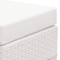 BM187201 Faux Polyester and Aluminum Square Ottoman with Padded Seat Cushion, White