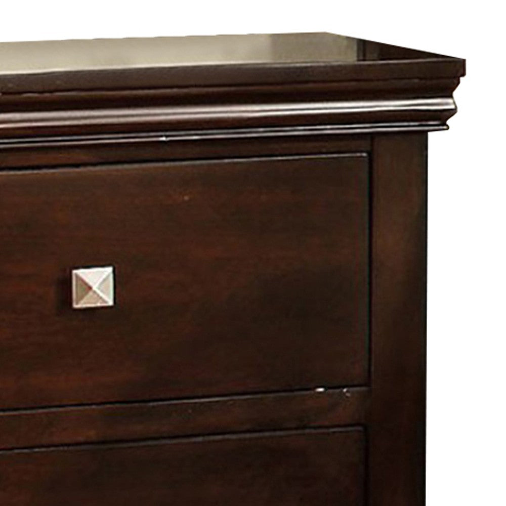 BM123110 Pebble Transitional Nightstand, Espresso Finish