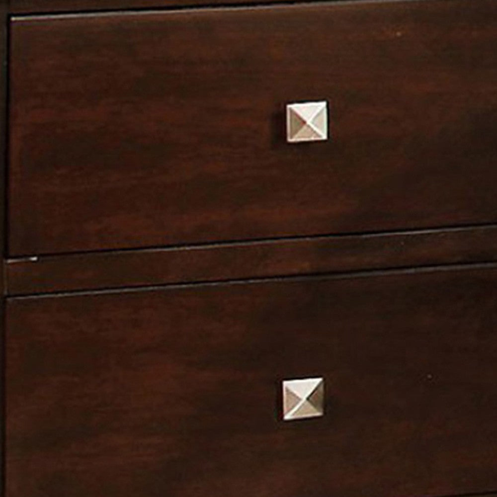 BM123110 Pebble Transitional Nightstand, Espresso Finish