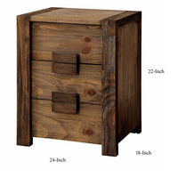 BM123146 Janeiro Transitional Nightstand, Rustic Natural Tone