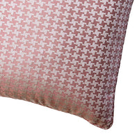 Contemporary Style Set of 2 Throw Pillows With Houndstooth Patterns, Rose Pink