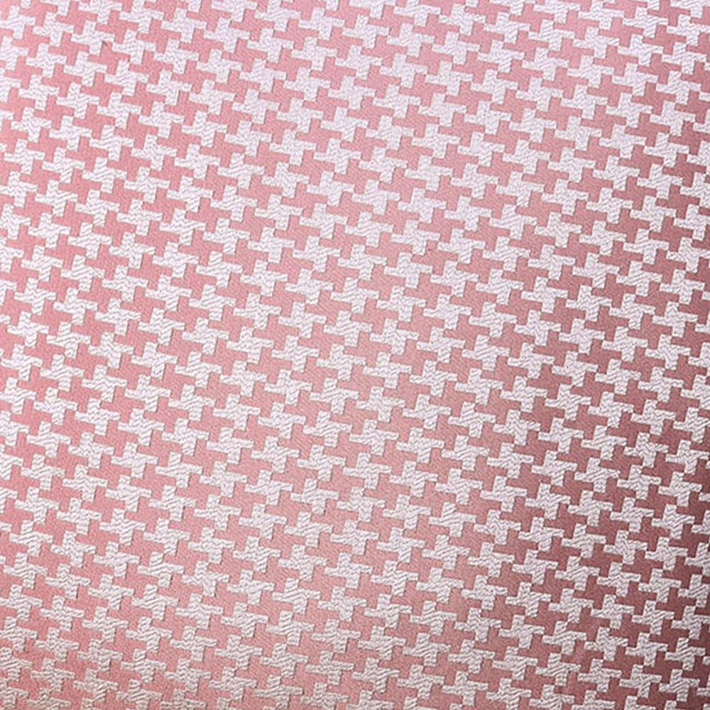 Contemporary Style Set of 2 Throw Pillows With Houndstooth Patterns, Rose Pink