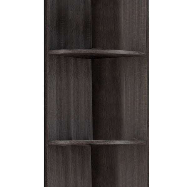 Wooden Corner Display Cabinet, Distressed Gray - BM179611