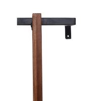 Industrial 3 Tier Mango Wood Ladder Storage Wall Shelf with Tubular Frame, Brown and Black - UPT-197867