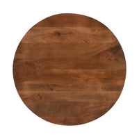 30 Inch Handcrafted Round Mango Wood Dinette, Artisanal Twisted Pedestal Base, Walnut Brown - UPT-213134