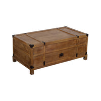 Rustic Single Drawer Mango Wood Coffee Table with Lift Top Storage & Compartments, Brown - UPT-215750