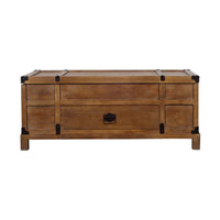 Rustic Single Drawer Mango Wood Coffee Table with Lift Top Storage & Compartments, Brown - UPT-215750