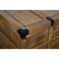Rustic Single Drawer Mango Wood Coffee Table with Lift Top Storage & Compartments, Brown - UPT-215750
