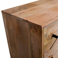 Jae 58 Inch Modern Industrial Mango Wood Dresser, 6 Drawers, Metal Frame, Brown and Black - UPT-231461