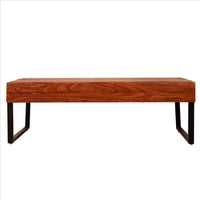 41.7 Inch Rectangular Coffee Table with Plank Style Top, Metal Frame, Brown and Black - UPT-238064