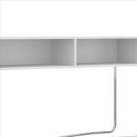 Wooden Console Table with 2 Open Compartments and Metal Frame, White and Chrome - UPT-238280