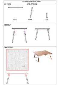 Paige 31 Inch Illusion Rectangular Wooden Coffee Table, Wood Brown, White - UPT-272004