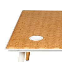 Paige 31 Inch Illusion Rectangular Wooden Coffee Table, Wood Brown, White - UPT-272004