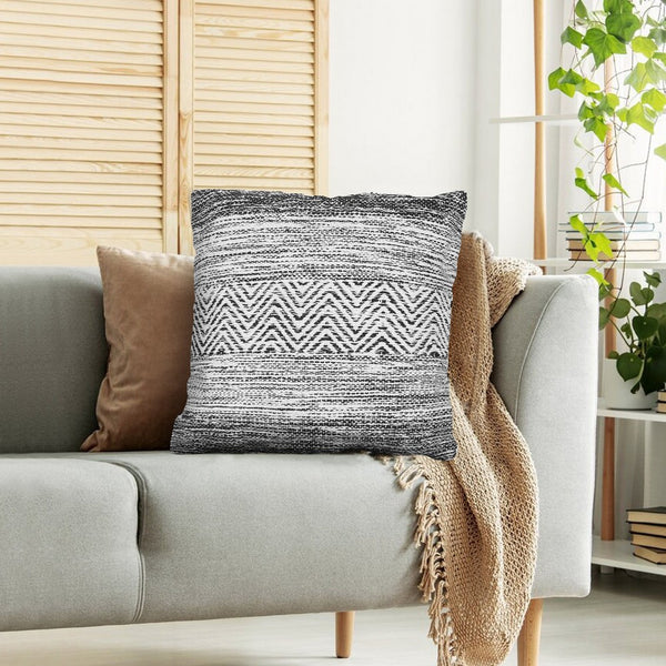 Cabe 18 X 18 Cotton Accent Throw Pillows, Wavy Lined Pattern, Set of 2, Black, White - UPT-273456