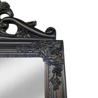 Gisela Full Length Standing Mirror with Decorative Design, Black - BM168247