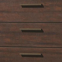 Wooden Chest with Five Drawers and Block Legs Support, Dark Brown - BM185323